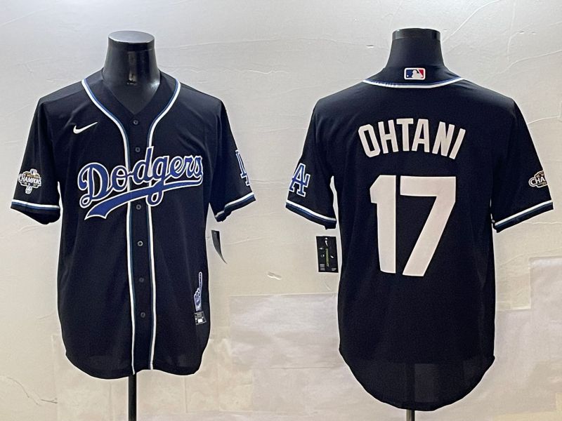 Men Los Angeles Dodgers #17 Ohtani Black Fashion Game 2025 Nike MLB Jersey style 306